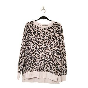 Victoria's Secret Pink Women's Top Leopard Print M Oversized Sweatshirt New